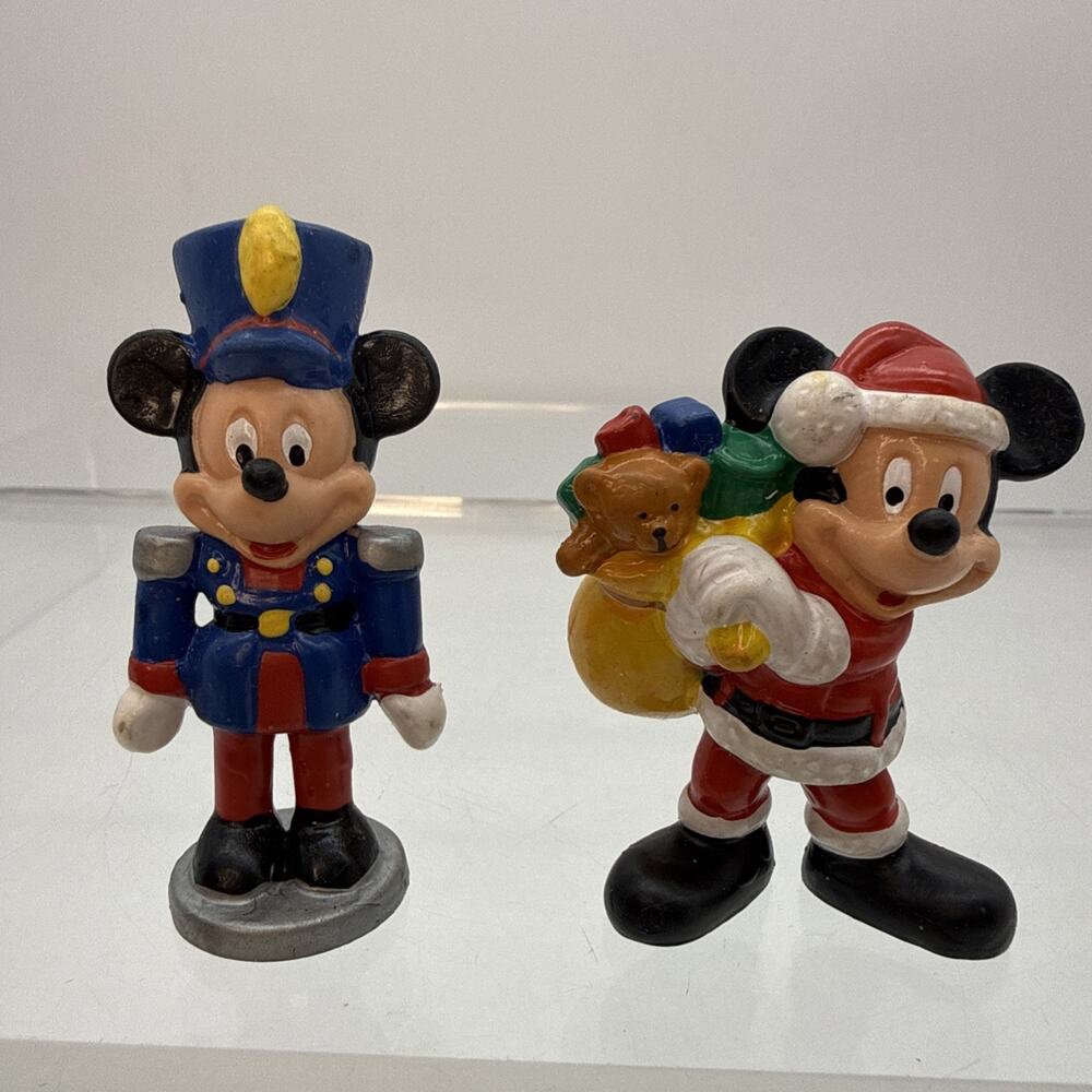2 Bullyland Disney Figures Mickey Mouse Santa Claus &Toy Soldier Germany